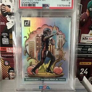 2024 PANINI DONRUSS DOWNTOWN! #14 MICHAEL PENIX JR. ROOKIE RC PSA 8